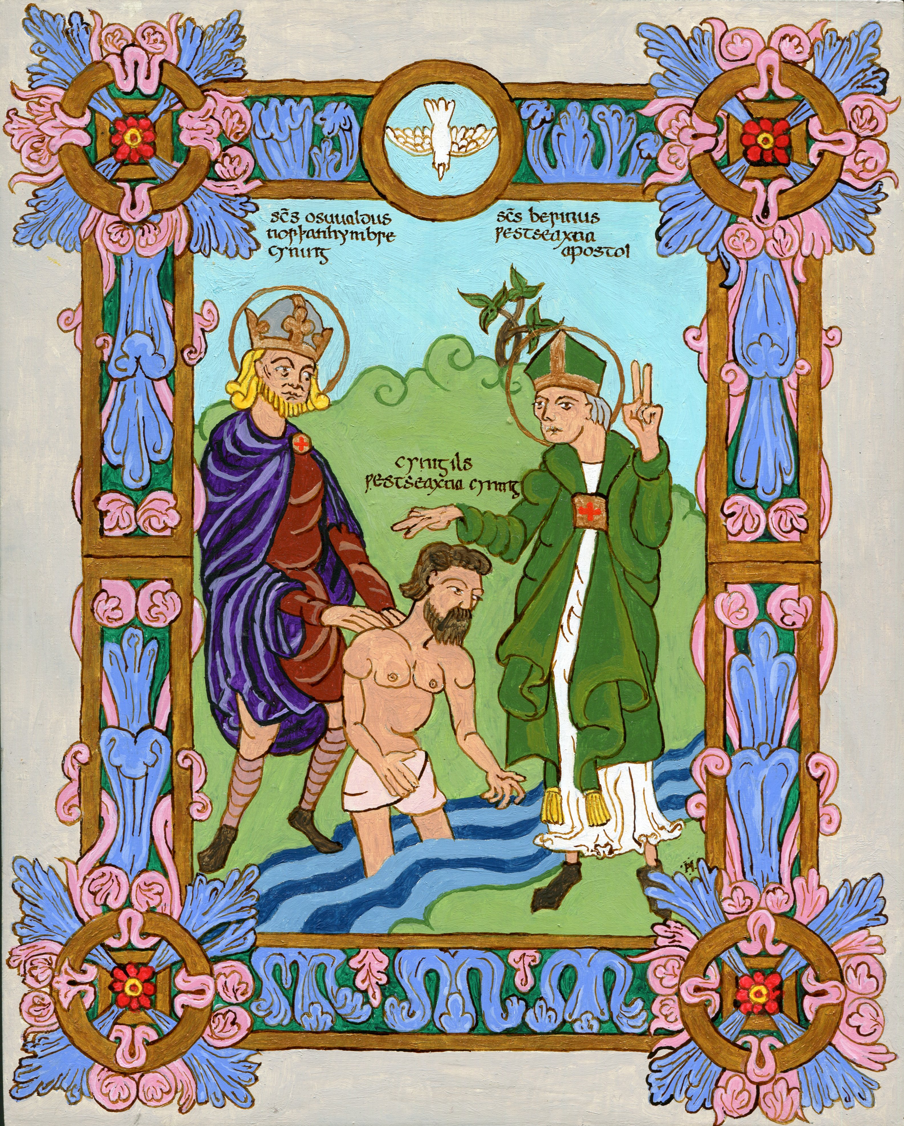 Saint Birinus baptizing King Cynegils of Wessex